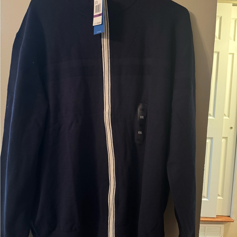 Nautica Men's Dark Blue Zip-Up Sweater